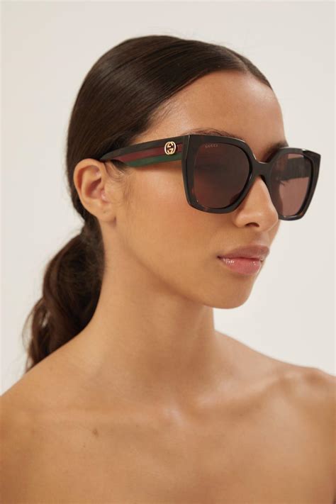 gucci havana square frame sunglasses|Gucci oversized square sunglasses.